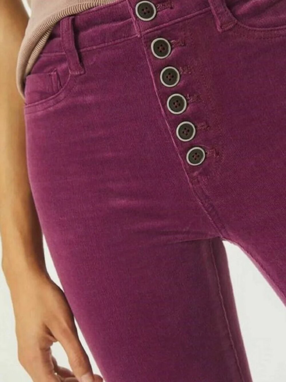 Anthropologie Pilcro Mulberry High Rise Skinny Corduroy Pants 22W NWT - Picture 3 of 9